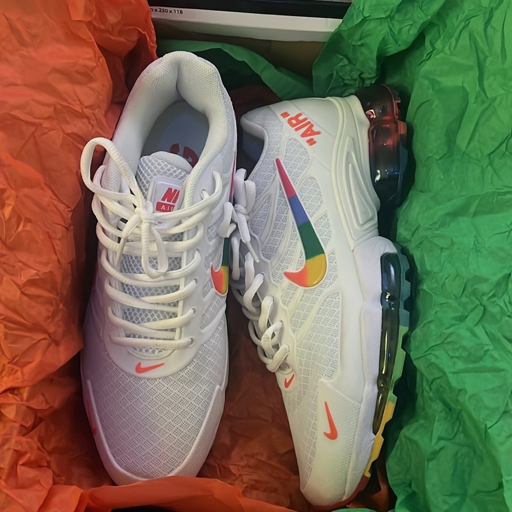 White rainbow Nike check shoe